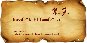 Novák Filoméla névjegykártya